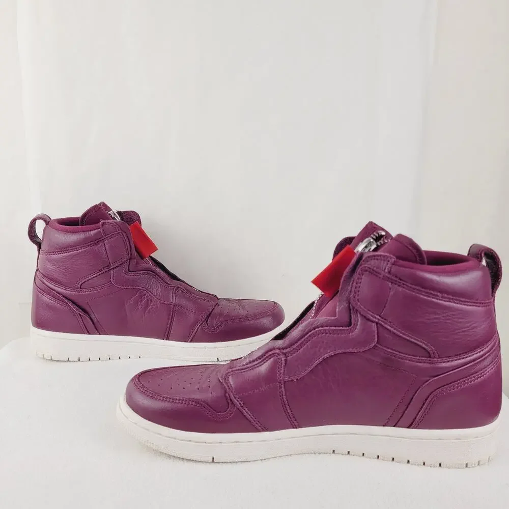 Air Jordan retro 1 high Bordeaux purple zip up sneaker size 9 women Sneakerhead